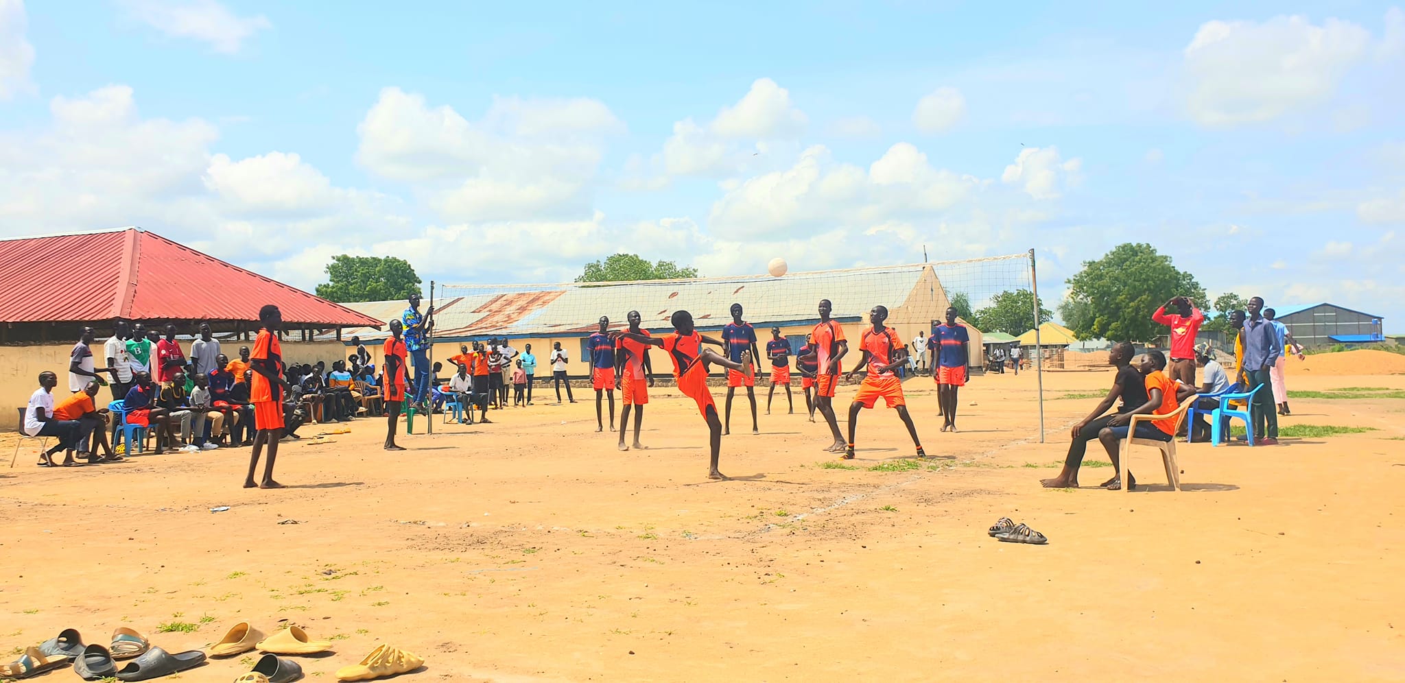Students playing volleyball at Saint Andrews High School