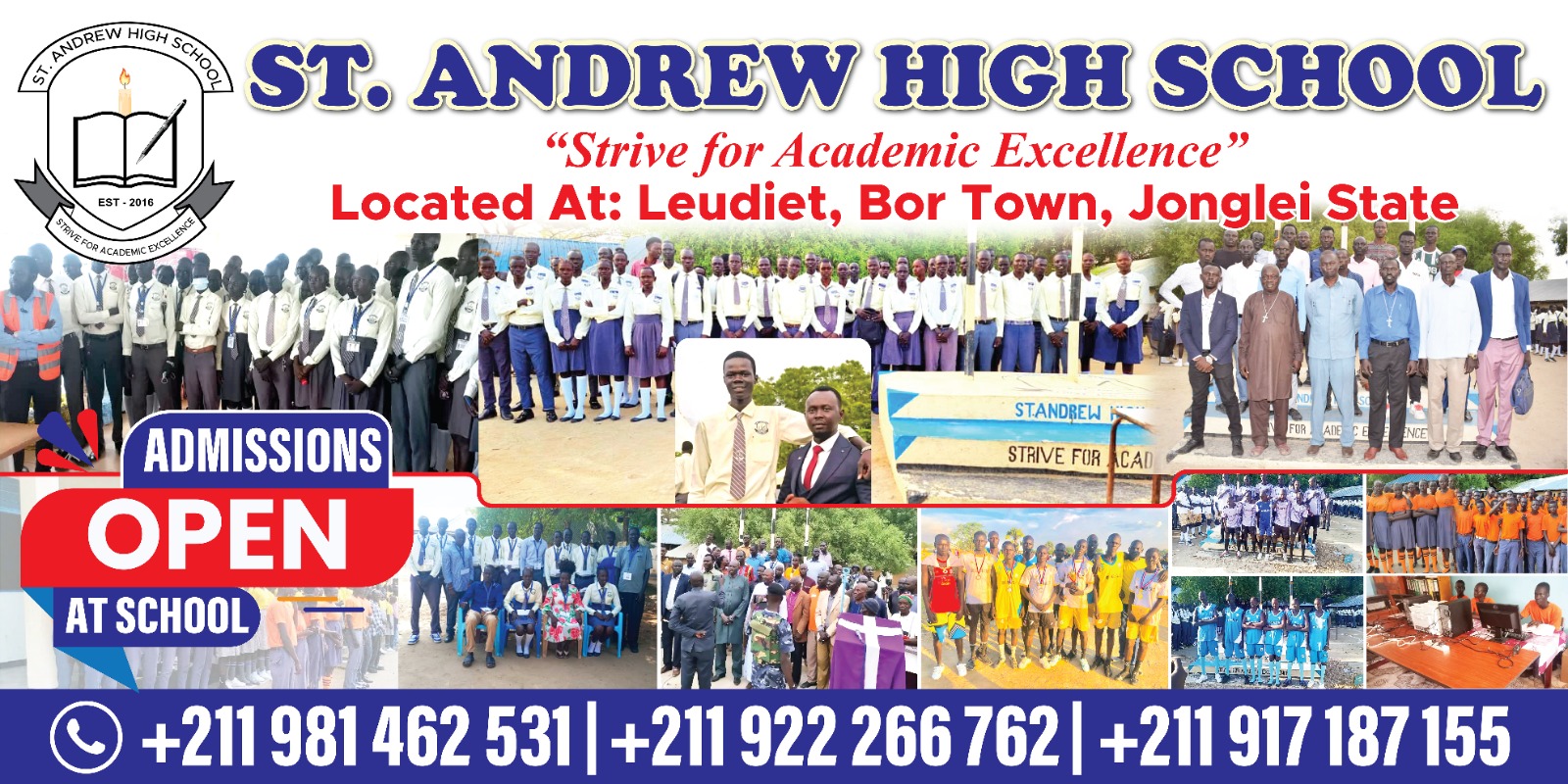Updated Saint Andrews High School admissions poster